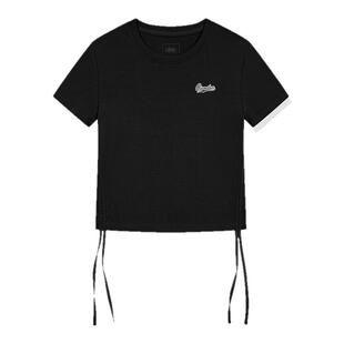 乔丹短袖T恤衫女2026夏季新款纯色透气收腰短款纯棉上衣休闲百搭