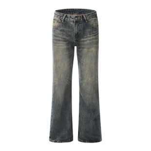 NECOYEP 2025美式复古直筒设计感牛仔裤男女宽松休闲潮流ins长裤