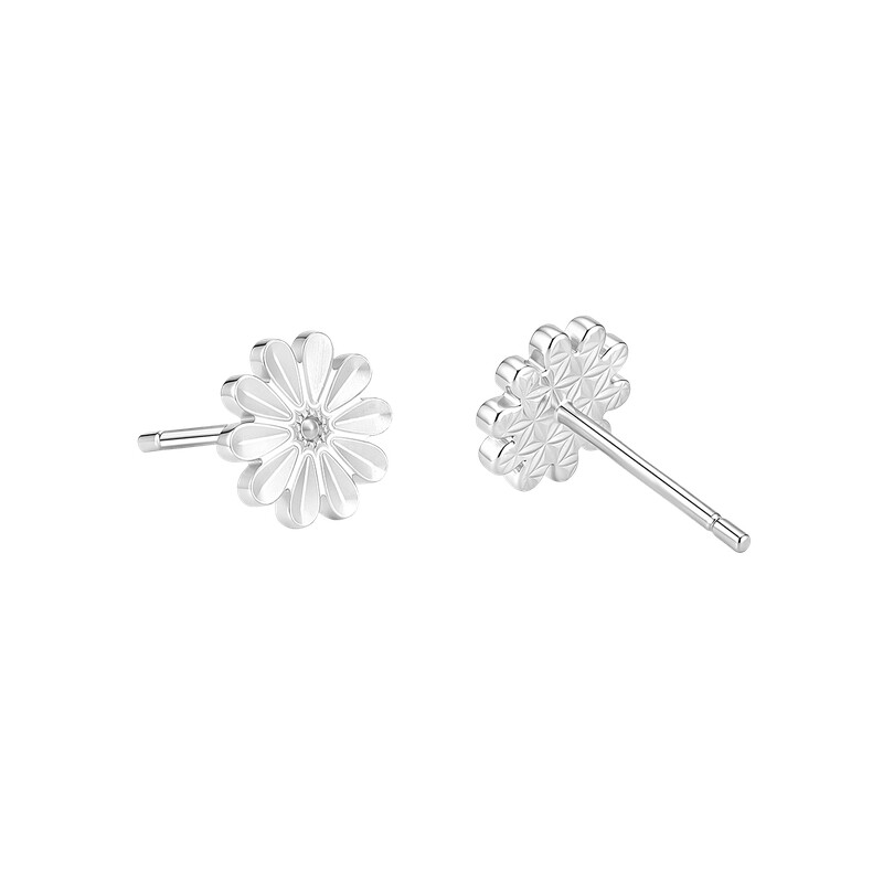 梦金园S925银小雏菊耳钉养耳洞
