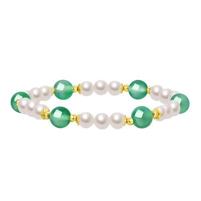 周大生珍珠玛瑙银手串生日礼物