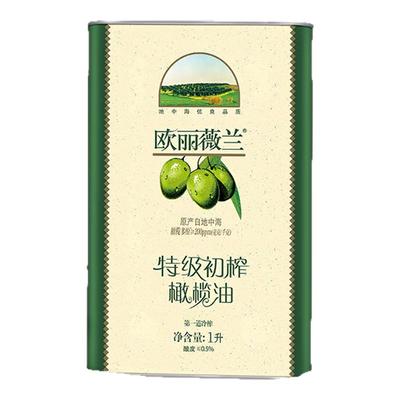 欧丽薇兰特级初榨橄榄油1L罐装olive官方正品食用油健康家用炒菜