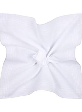 Suitsupply白色亚麻混纺口袋巾