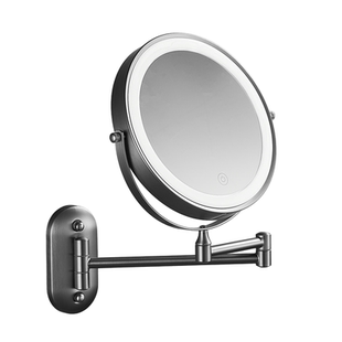 led化妆镜浴室壁挂折叠伸缩带双面灯镜子放大美容镜卫生间免打孔