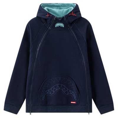 SprayGround鲨鱼嘴秋冬双拉链摇粒绒卫衣男美式连帽情侣上衣帽衫