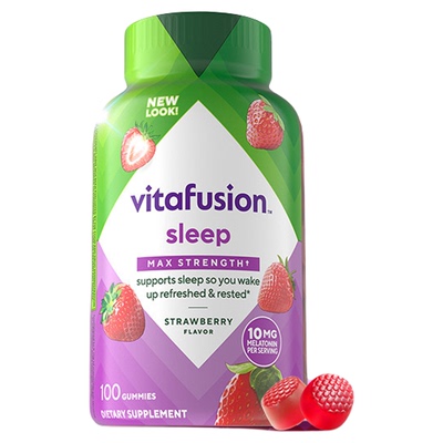美国进口vitafusion褪黑素sleepwell睡眠软糖60粒/瓶
