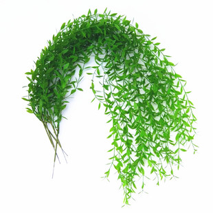 仿真柳叶柳条藤条植物塑料叶子假花吊顶墙壁垂吊阳台绿植装饰垂柳