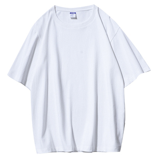 夏季新款男生短袖T恤百搭圆领250g重磅纯棉纯色双纱半袖衣服潮ins