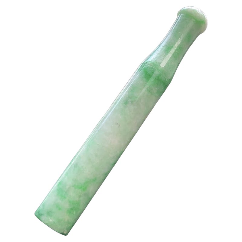 缅甸天然翡翠A货烟嘴烟管烟具
