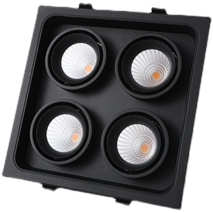 暗装嵌入式COB筒射灯四头家用客厅斗胆灯替代无主灯LED过道天花灯