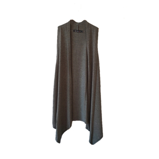 不规则针织马甲大码女春夏中长款无袖薄开衫披肩宽松外搭坎肩背心