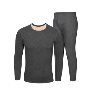 一体羊羔绒保暖内衣男加厚加绒套装德绒秋衣秋裤打底发热棉毛衫冬