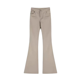 李李服饰加绒老钱风复古卡其色微喇牛仔裤女2026dj高腰显瘦长裤