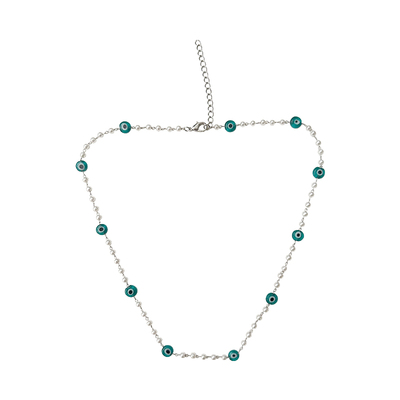 水晶串珠叠戴彩色颈链短款锁骨链