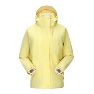 骆驼3514系列月影黄冲锋衣男女款三合一户外防水登山服装旅游外套
