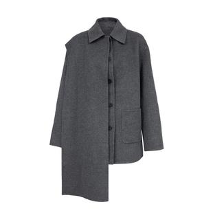 绫致Vero Moda毛呢大衣2025秋季新款含绵羊毛山羊绒连身围巾