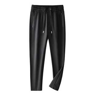 高端天丝棉春秋款男士休闲裤直筒宽松商务西裤春季中年爸爸男裤子