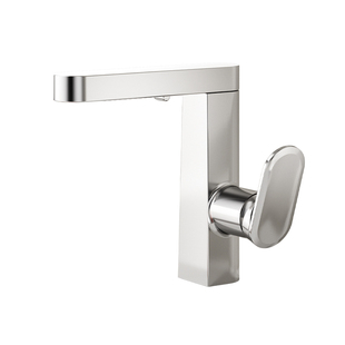 eoco抽拉式电镀水龙头洗脸盆冷热卫生间奶白水龙头万向防溅水MU17