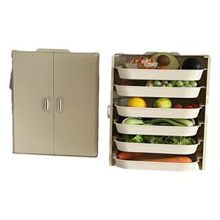 火锅厨房备菜盘置物架多层放菜炒菜托盘免打孔可壁挂折叠餐盘收纳