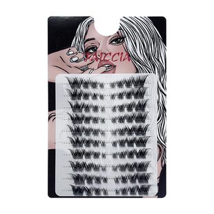 狐系斜飞假睫毛单簇分段式酷拽黑硬梗欧美浓密卷翘自然狐狸眼睫毛