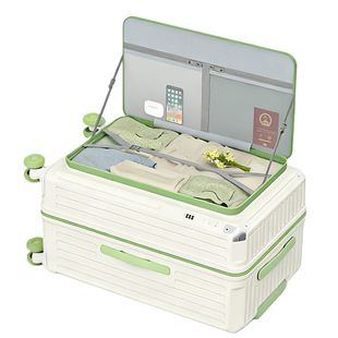 小清新拼色侧开盖行李箱女2026新款扩容拉链箱大容量28寸托运箱男