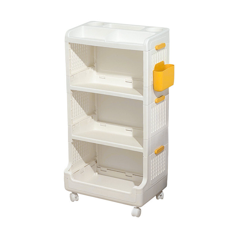 高颜值小推车学生教室可移动落地书包书本收纳架书架多层置物架K