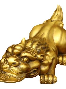 黄铜祝福中式办公区貔貅吞金兽