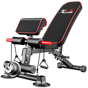 哑铃凳家用仰卧起坐辅助器男士锻炼运动腹肌可折叠卧推健身器材椅