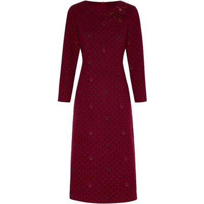 马天奴提花针织钉珠收腰连衣裙