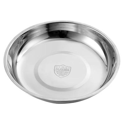 304加厚不锈钢盘子圆盘深盘