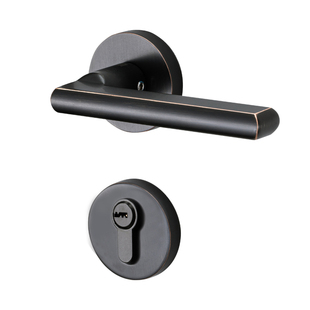 名门静音门锁美式黑色门锁室内卧室房门锁分体锁具把手家用实木门