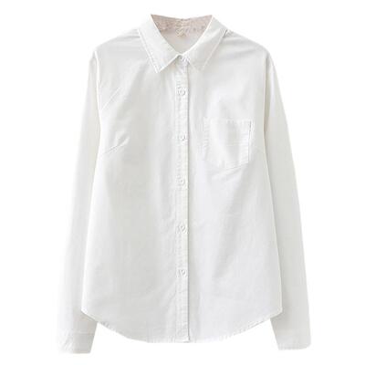 无印lbMUJI纯棉女衬衫长袖牛津纺