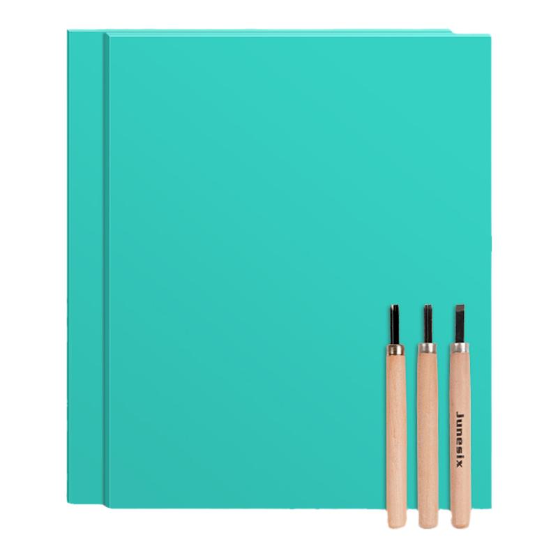 胶板版画工具套装版画胶板绿色pvc软胶板A4版画雕刻软麻胶板美术学生雕刻橡胶板版画材料拓印画画初学者专用