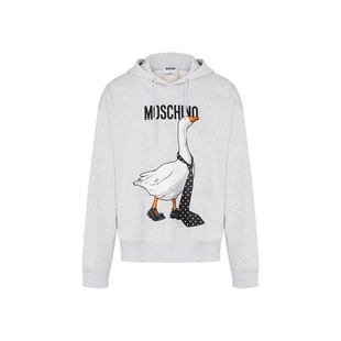 【双11抢先购】Moschino/莫斯奇诺男士领带大鹅图案连帽卫衣