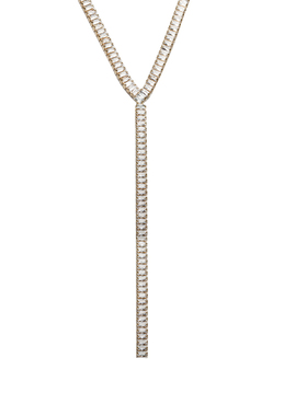 华丽Y形晚装毛衣项链重工镶嵌