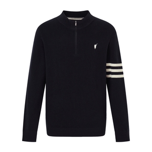 【100%绵羊毛】POLOWALK男装2025冬季新品条纹撞色设计男式羊毛衫