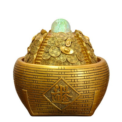 招财聚宝盆流水生财摆件循环水