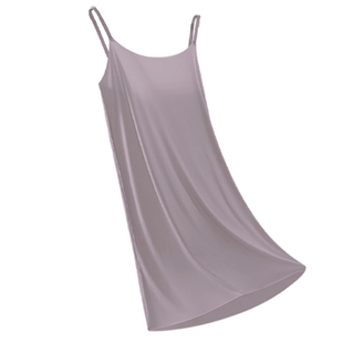 冰丝吊带背心打底裙女夏季无痕内衬裙新款肤色白色大码连衣裙长款