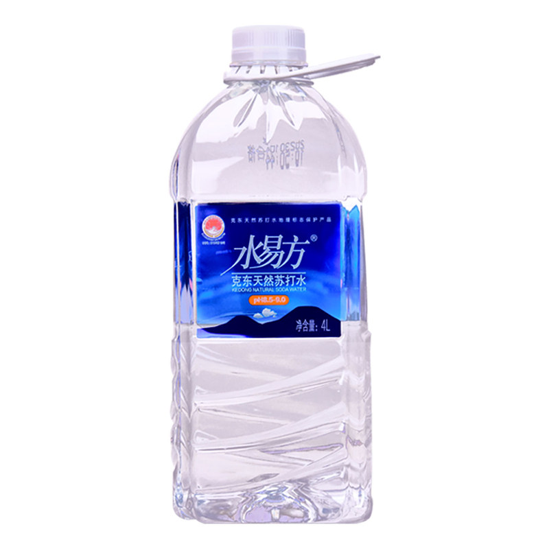 水易方克东天然苏打水4L*4桶家庭装无气无糖弱碱性饮用矿泉水整箱