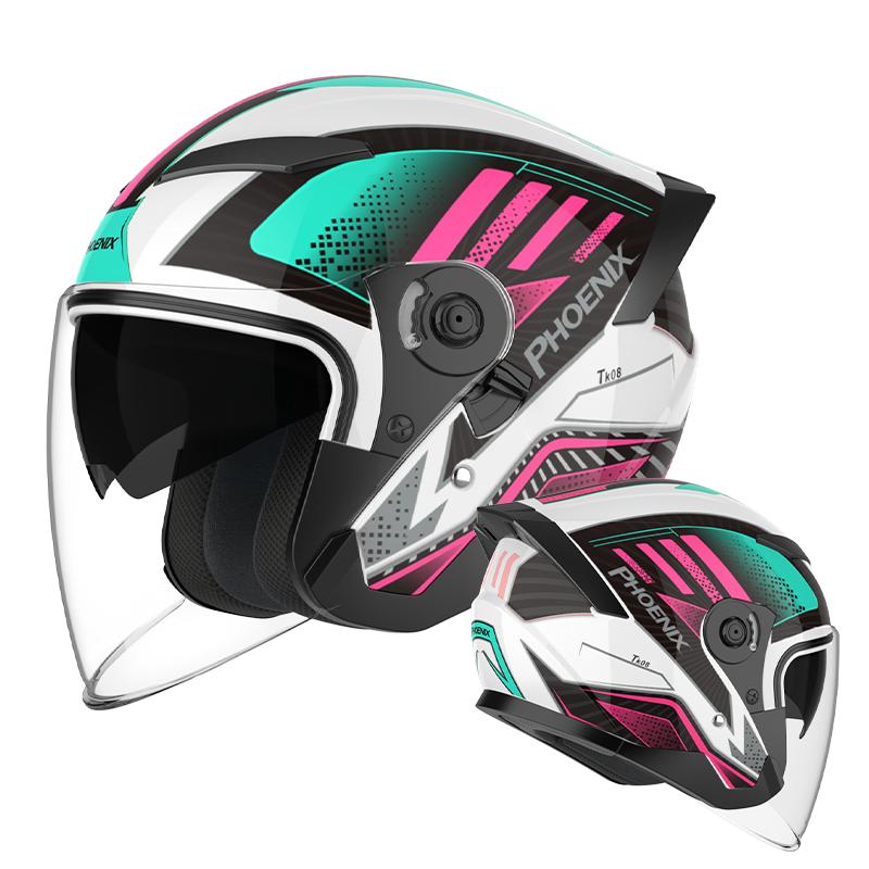 凤凰3C认证电动车摩托车头盔男女士电瓶车冬季保暖安全帽四季全盔