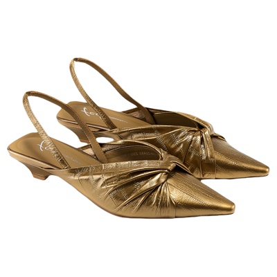 fed包头凉鞋夏季新款女鞋鎏光誓约单鞋气质金色穆勒鞋女款YAB158