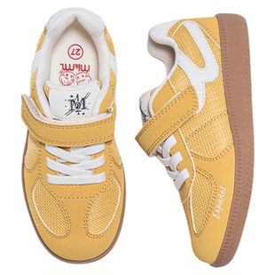 m1m2西班牙童鞋儿童板鞋新款女童德训鞋透气网鞋红色休闲鞋魔术贴