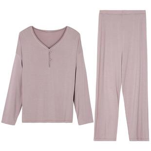 睡衣女士春季春夏季莫代尔棉绸长袖家居服中年妈妈大码薄款春秋季