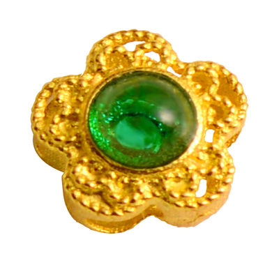 18K金古法黄金镶嵌隔珠文玩如意配饰DIY手链手串珠宝配件转运珠