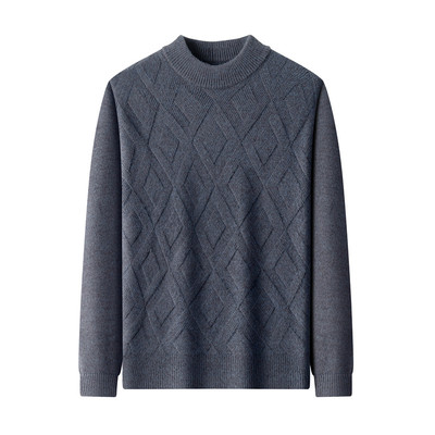 稻草人半高领羊毛衫加厚男士毛衣