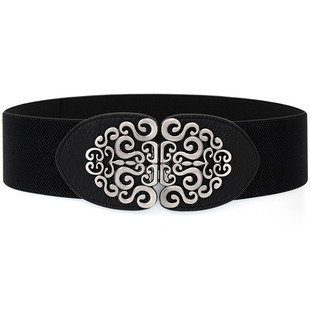 新款装饰腰带女松紧宽腰封配裙子大衣羽绒服配饰高级感皮带民族风