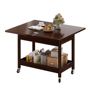 中古风可移动折叠边几沙发边小推车置物架小户型带轮茶几2026新款