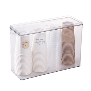 一次性杯子收纳盒桌面防尘纸杯架客厅茶几高级感水杯茶杯架取杯器