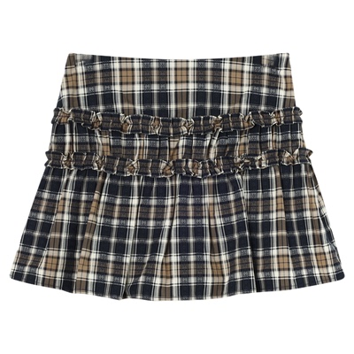 THESOONG中腰格纹半身裙