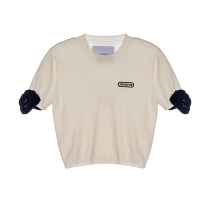 蝴蝶结饰针织衫早春女