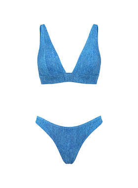 Yukariswim新款性感深V牛仔泳衣
